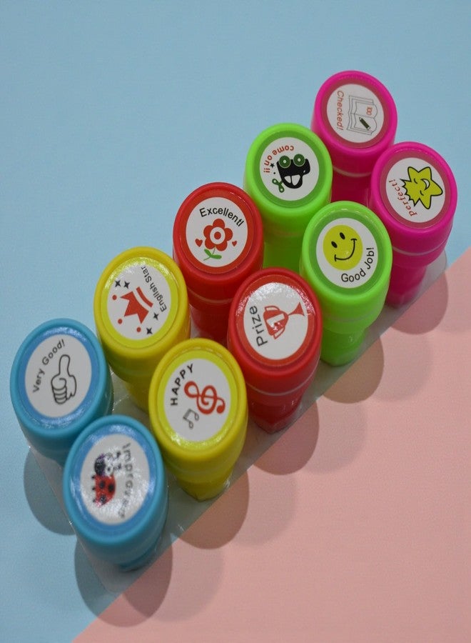 Asera 10 Piece Stamps for Kids and Motivation Reward Art Teachers Students Birthday Gift Craft Scrapbooking (Motivational) - Image 4